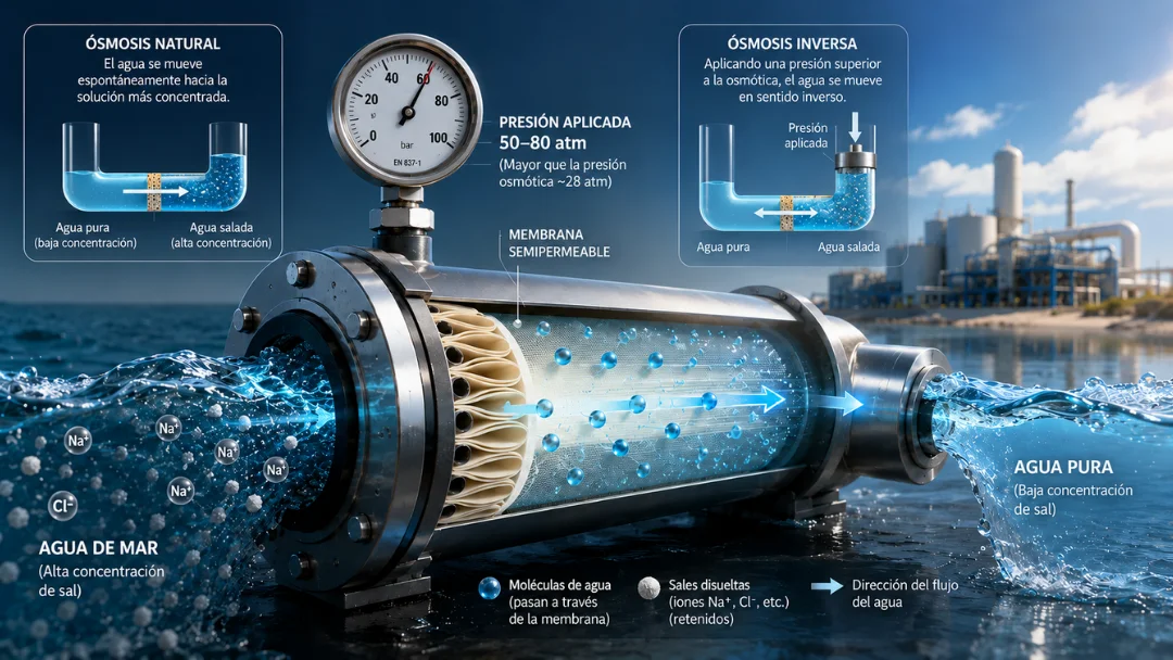 La Ósmosis Inversa: El truco físico-químico para beber agua del mar